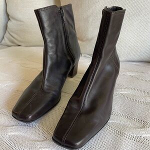 Elegant Brown Leather Ankle Boots